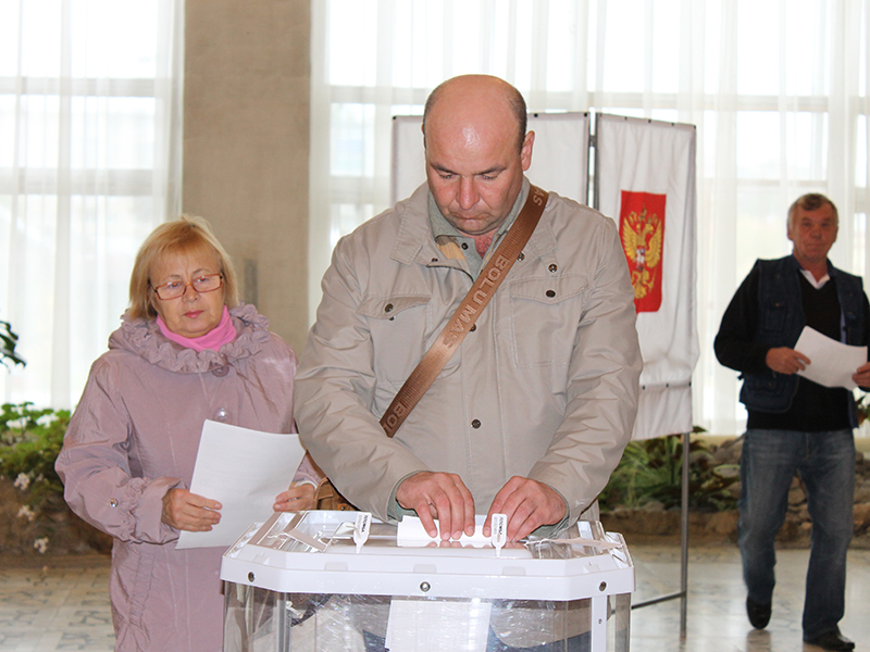 Голосование жителей города на выборах 