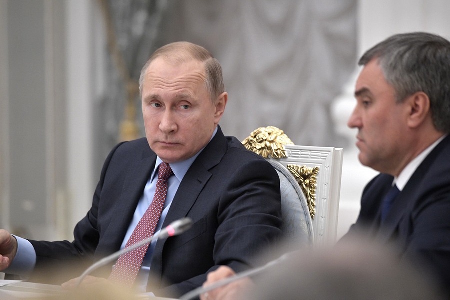 Владимир Путин на встрече с руководством Госдумы
